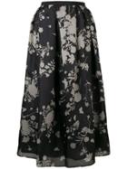 Max Mara Studio Floral Print Skirt - Black