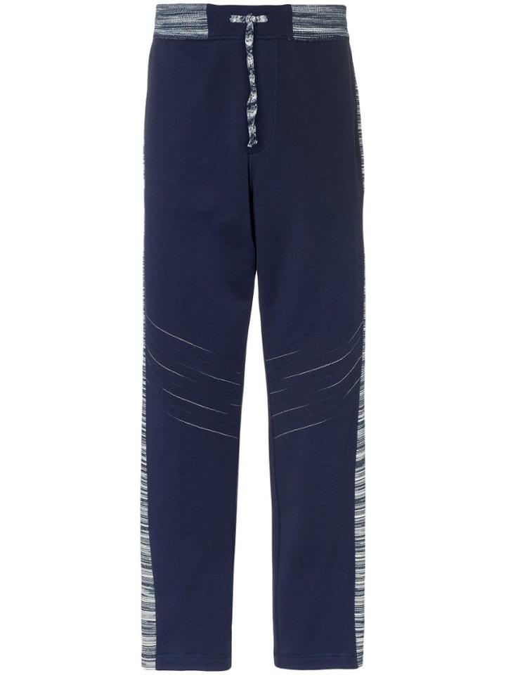 Missoni Drawstring Stripe Trim Track Pants - Blue