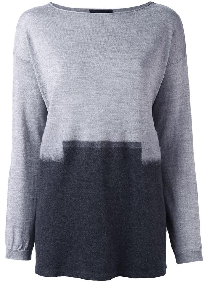 Les Copains Back Slit Sweater, Women's, Size: 50, Grey, Cashmere/wool/virgin Wool