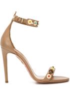 Aquazzura Byzantine Sandals, Women's, Size: 39, Brown, Leather/metal Other