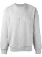 Juun.j Embossed Sweatshirt, Men's, Size: 46, Grey, Cotton/polyester