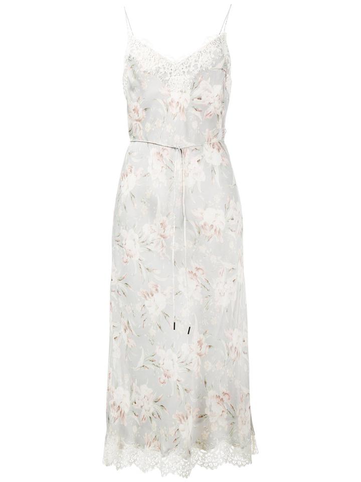 Zimmermann - Floral Print Slip Dress - Women - Polyester/viscose - 3, Women's, Grey, Polyester/viscose