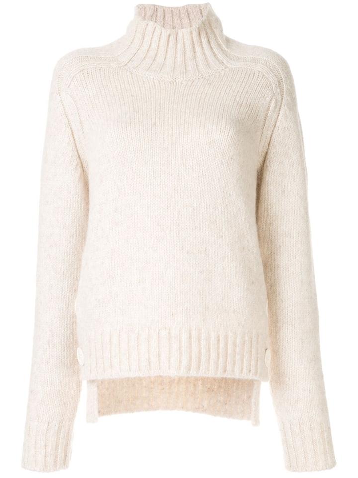 Nº21 Side Button Polo Neck Jumper - White