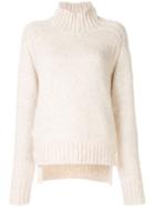 Nº21 Side Button Polo Neck Jumper - White