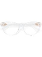 Gucci Eyewear - Glittery Round Glasses - Women - Acetate - 52, White, Acetate