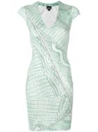 Just Cavalli Snakeskin Print Bodycon Dress - Green