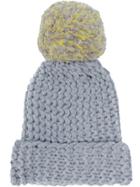 Semicouture Chunky Knit Bobble Hat - Grey