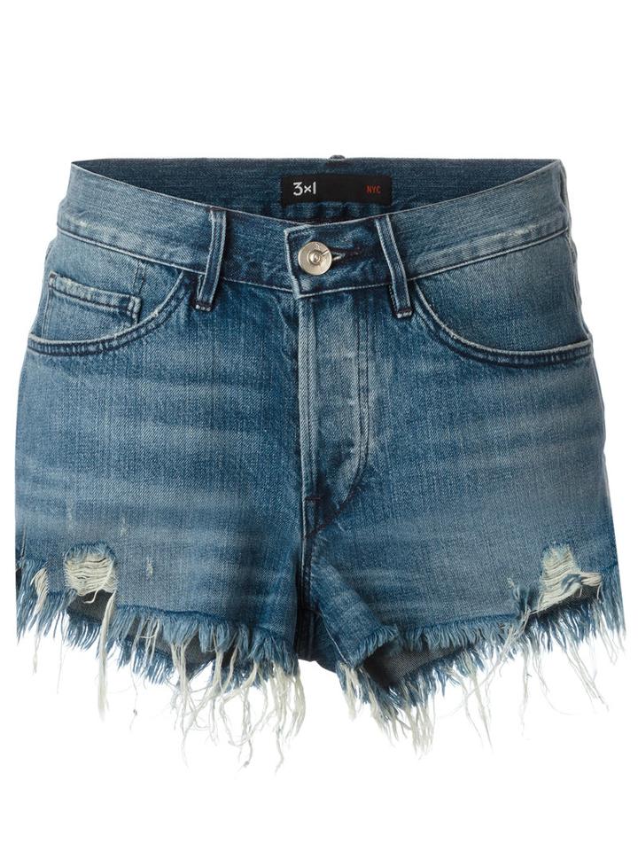 3x1 Boyfriend Denim Shorts, Women's, Size: 28, Blue, Cotton