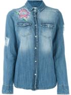 Giada Benincasa Embroidered Denim Shirt, Women's, Size: S, Blue, Cotton/viscose/silk