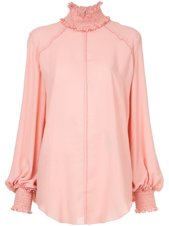 Nina Ricci Ruffle Trim Blouse - Pink