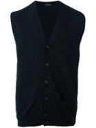 Roberto Collina Buttoned Pullover, Men's, Size: 48, Black, Wool