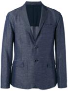 Emporio Armani - Striped Chambray Blazer - Men - Cotton/linen/flax/polyester - L, Blue, Cotton/linen/flax/polyester
