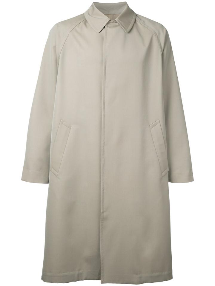 H Beauty & Youth Plain Trench Coat, Men's, Size: Medium, Nude/neutrals, Wool