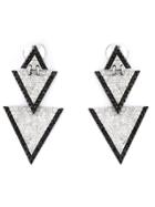 Elise Dray Drop Triangle Diamond Earrings - Metallic