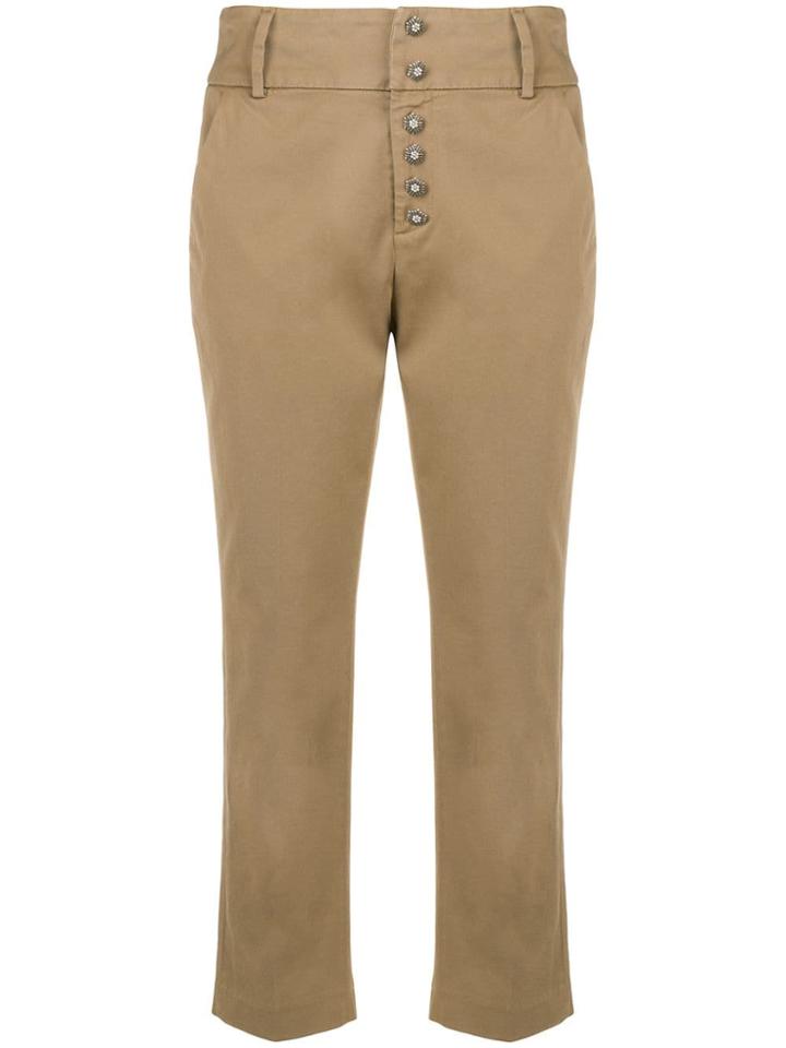 Dondup Chic Cropped Trousers - Neutrals