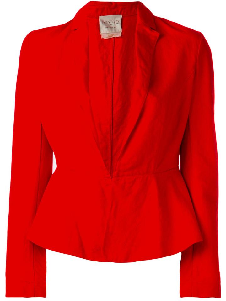 Forte Forte Fitted Blazer Jacket, Women's, Size: Ii, Red, Linen/flax/cotton