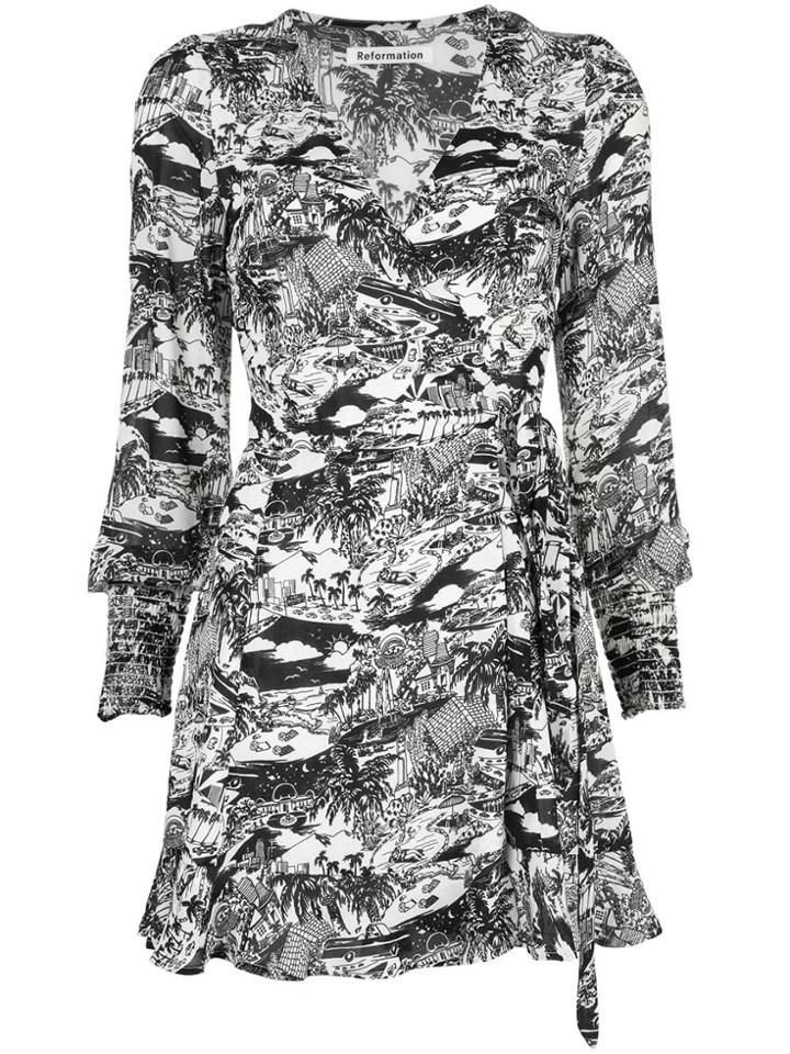 Reformation Kerri Vacation-print Dress - White