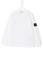Stone Island Kids Round Neck Sweatshirt, Boy's, Size: 8 Yrs, White