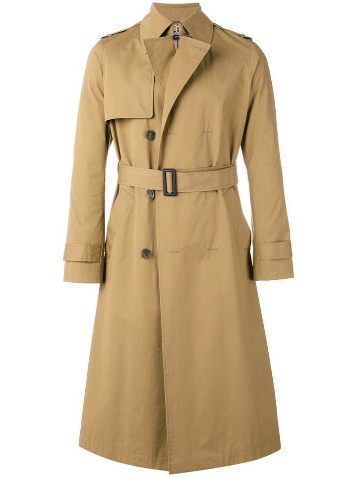 Balenciaga Belted Trench Coat, Men's, Size: 50, Brown, Cotton/cupro