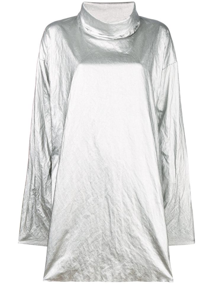 Mm6 Maison Margiela Roll Neck Shift Dress - Metallic