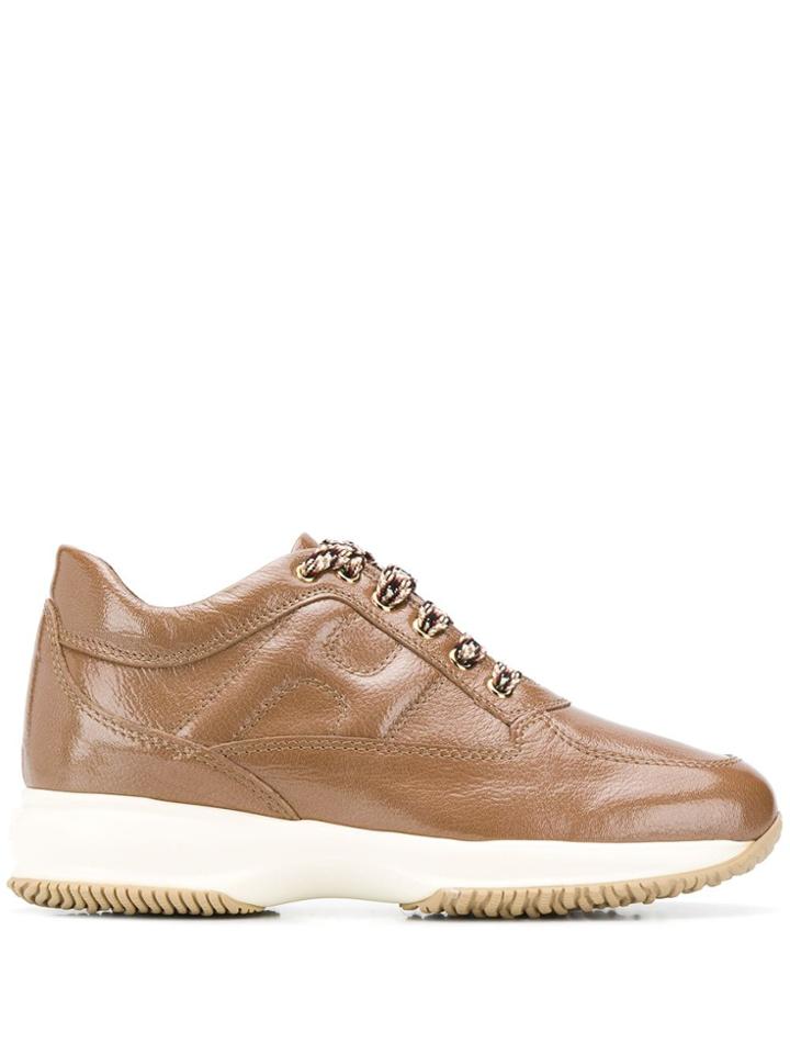 Hogan Interactive Wedge Sole Sneakers - Brown