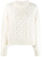 Each X Other Cropped Cable Knit Jumper - White