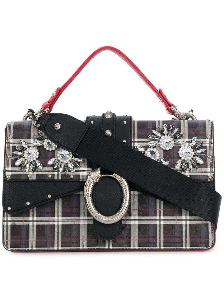 Liu Jo Darsena Embellished Check Bag - Black