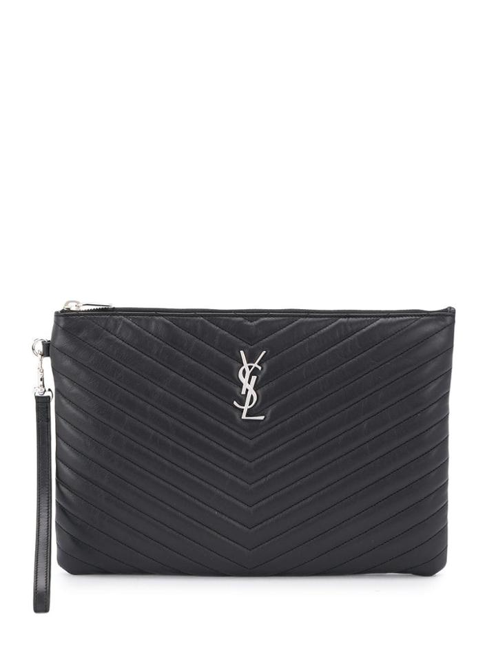 Saint Laurent Jolie Monogram Clutch Bag - Black
