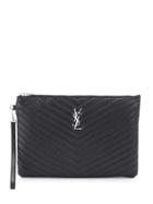 Saint Laurent Jolie Monogram Clutch Bag - Black