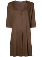 Peter Cohen Plain Short Flared Dress, Women's, Size: Small, Brown, Acetate