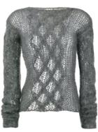 Miu Miu Open Knit Jumper - Grey