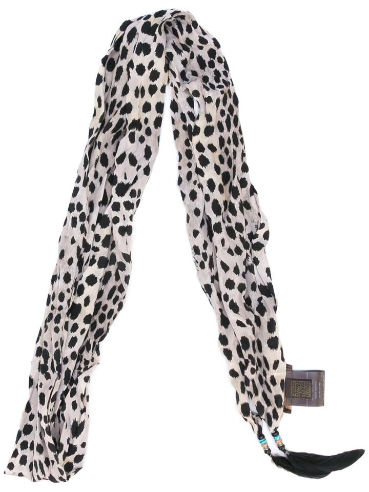 Roberto Cavalli - Cheetah Print Scarf - Women - Silk/rooster Feathers - One Size, Nude/neutrals, Silk/rooster Feathers