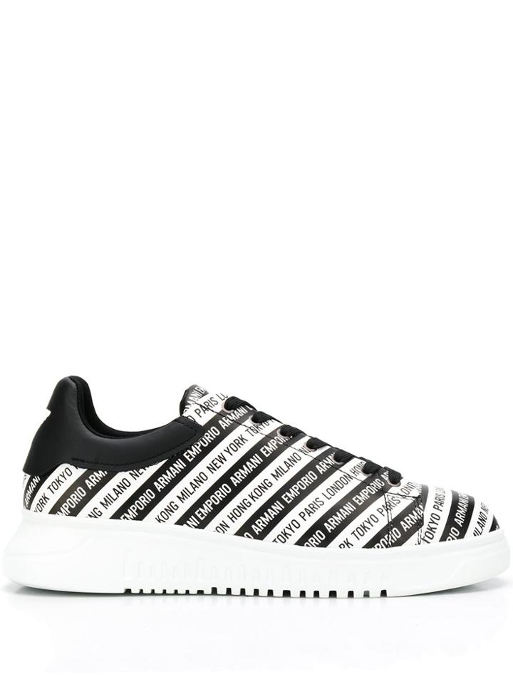 Emporio Armani Logo Stripe Low-top Sneakers - White