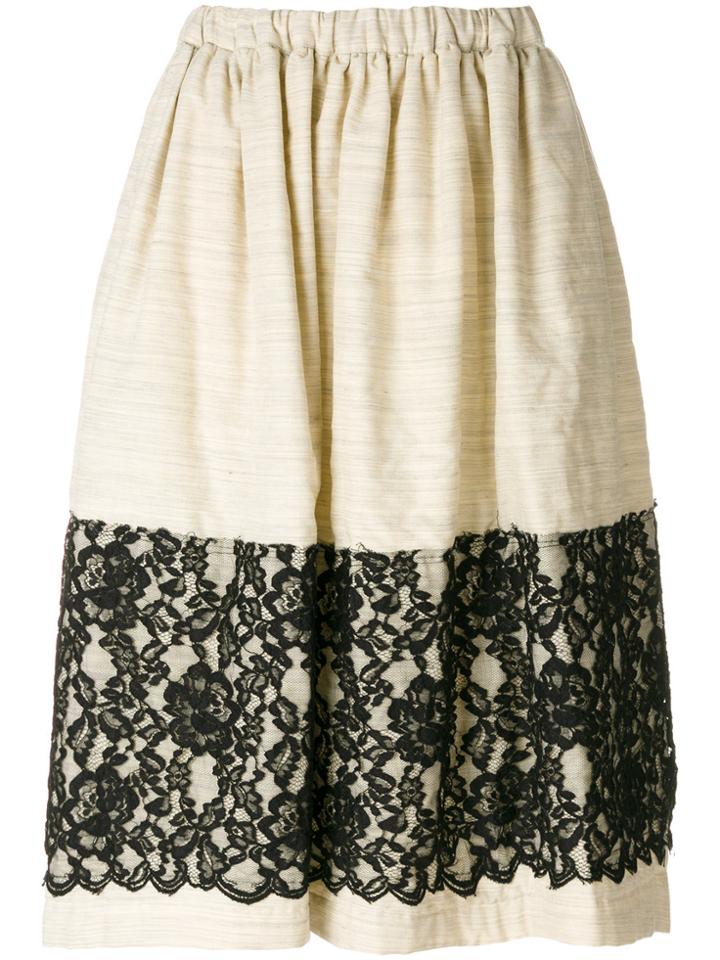 Comme Des Garçons Comme Des Garçons Lace Panel Skirt - Nude & Neutrals