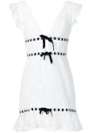 For Love And Lemons - Plunging V-neck Lace Dress - Women - Nylon -12/polyester - L, White, Nylon -12/polyester