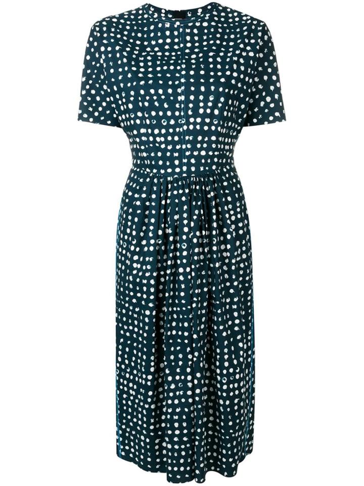 Marni Printed Fit-and-flare Midi Dress - Blue