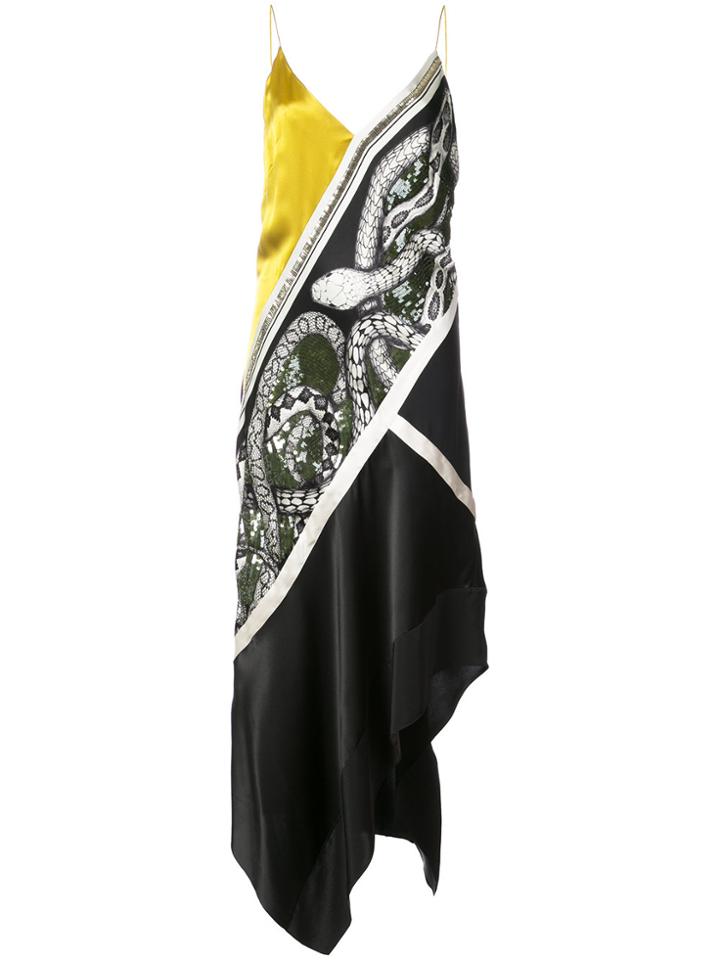 Barbara Bui Asymmetric Snake Patterned Dress - Yellow & Orange