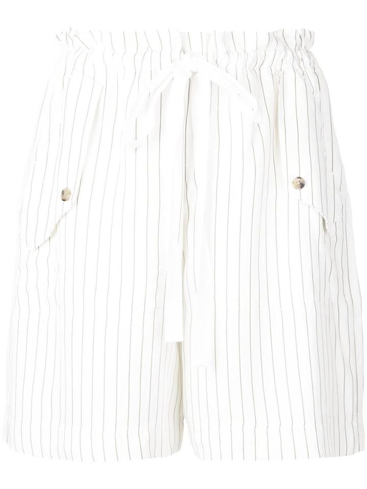 Jason Wu Drawstring Striped Shorts - White