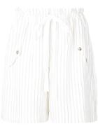 Jason Wu Drawstring Striped Shorts - White