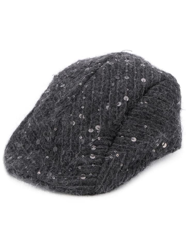 Brunello Cucinelli Sequinned Flat Cap - Grey