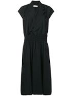 Comme Des Garçons Vintage Wrap Flared Midi Dress - Black