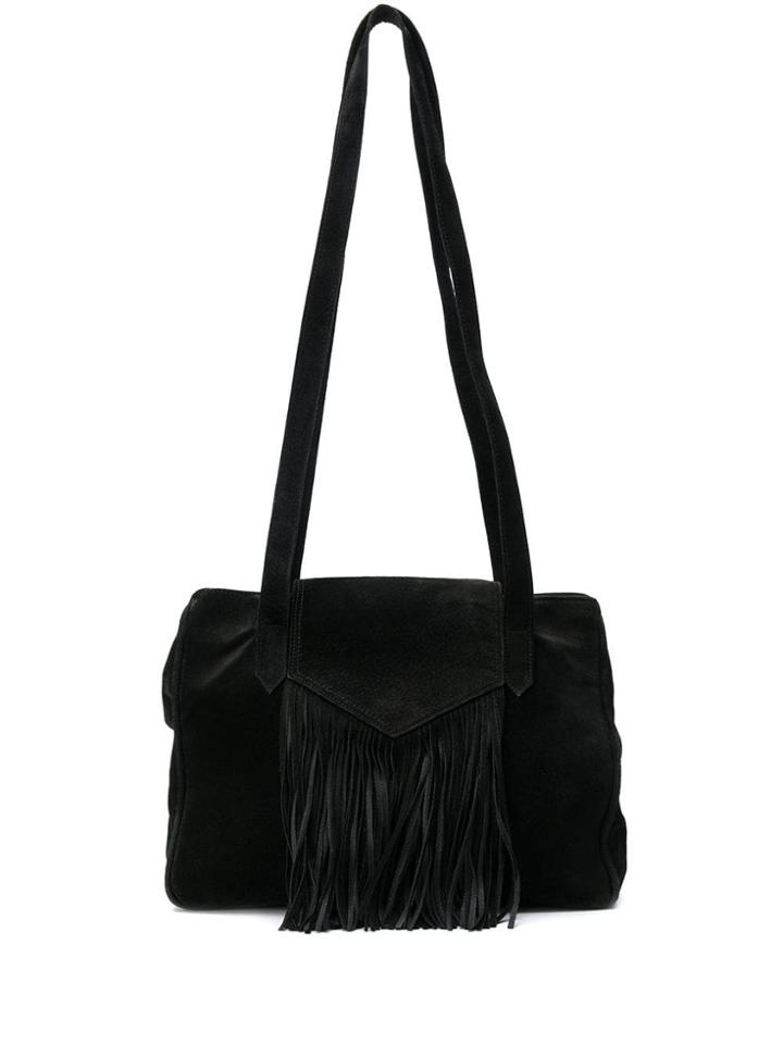 Yves Saint Laurent Pre-owned 1980's Fringed Shoulder Bag - Black