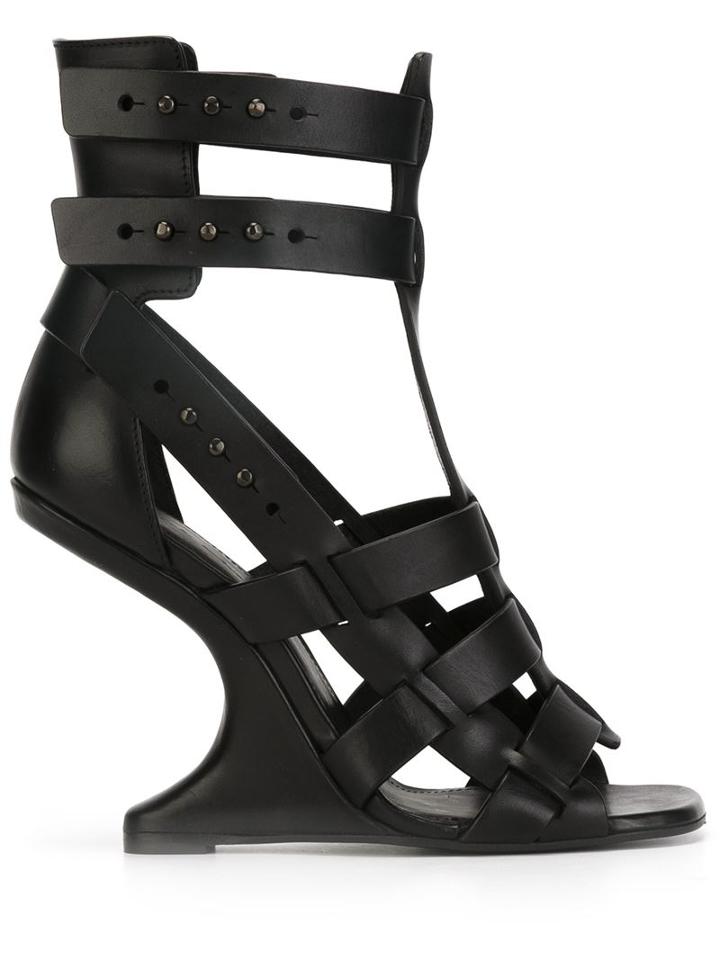 Rick Owens Cyclops Cantilevered Sandals, Women's, Size: 40, Black, Leather/bos Taurus/rubber