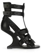 Rick Owens Cyclops Cantilevered Sandals, Women's, Size: 40, Black, Leather/bos Taurus/rubber
