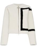 Givenchy Border Print Shearling Jacket - White