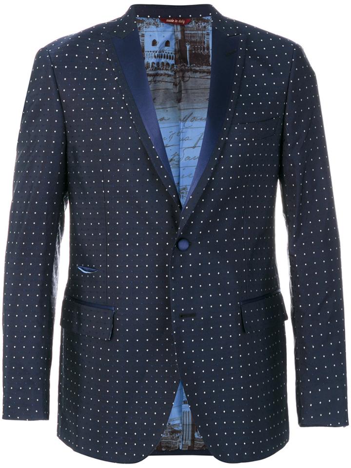 Al Duca D'aosta 1902 Dot Effect Suit Jacket - Blue