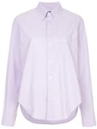 Bassike Button Up Shirt - Pink & Purple