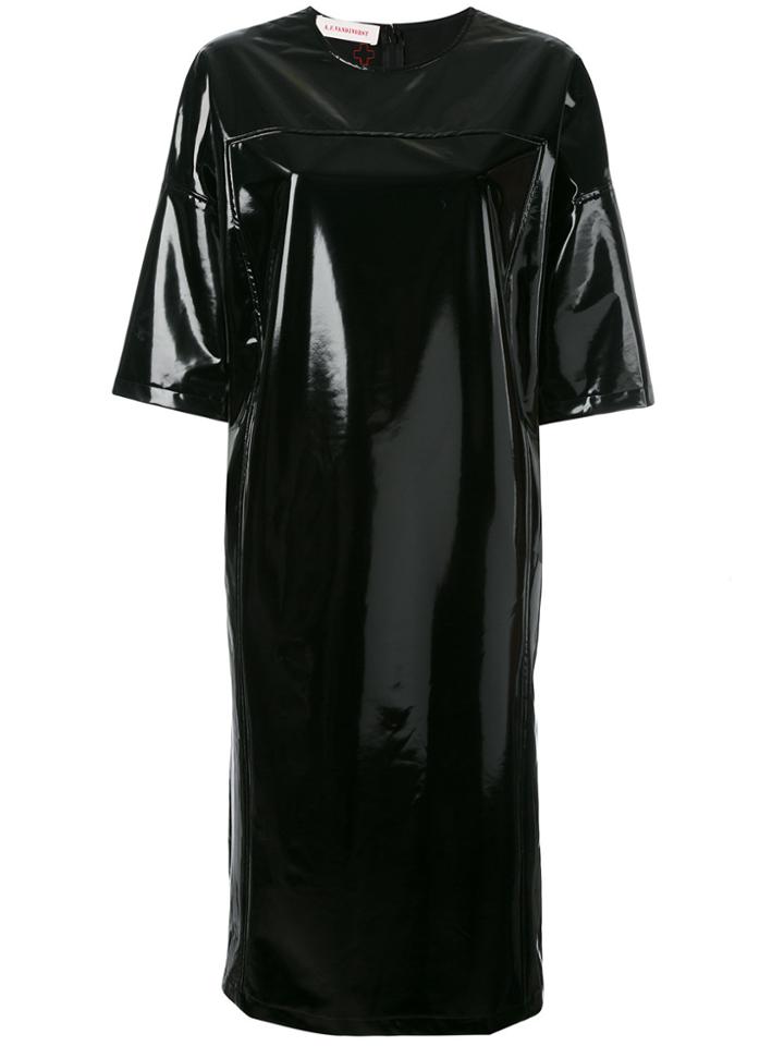 A.f.vandevorst Wet Look T-shirt Dress - Black