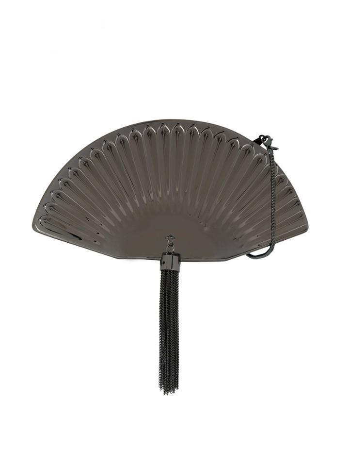 Isla Tassel Detailing Fan Clutch Bag - Grey