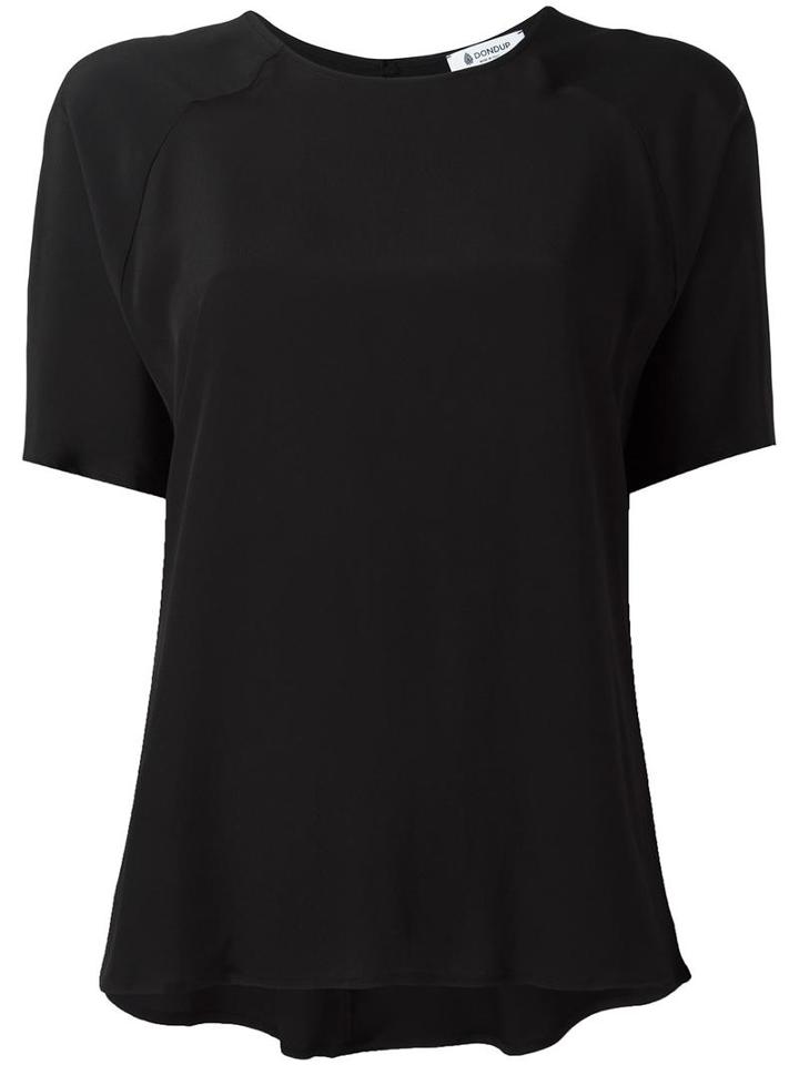 Dondup Plain T-shirt, Women's, Size: 40, Black, Silk/viscose